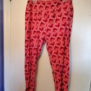 Lularoe red hearts leggings Tall & Curvy super soft size 12-18